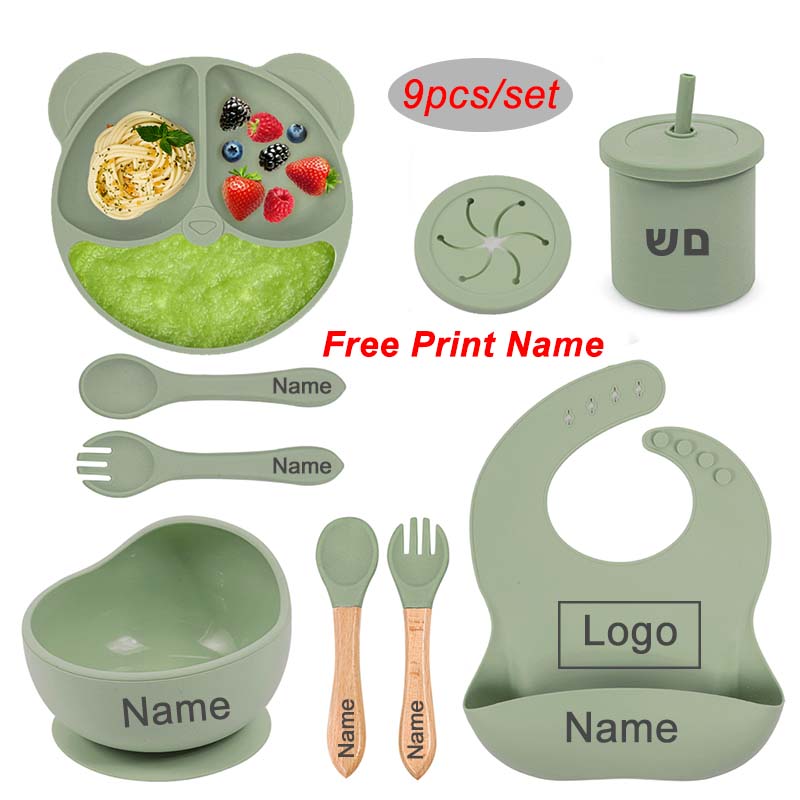 Baby Food Menu - Silikon Sauger Schüssel Teller Tasse Lätzchen