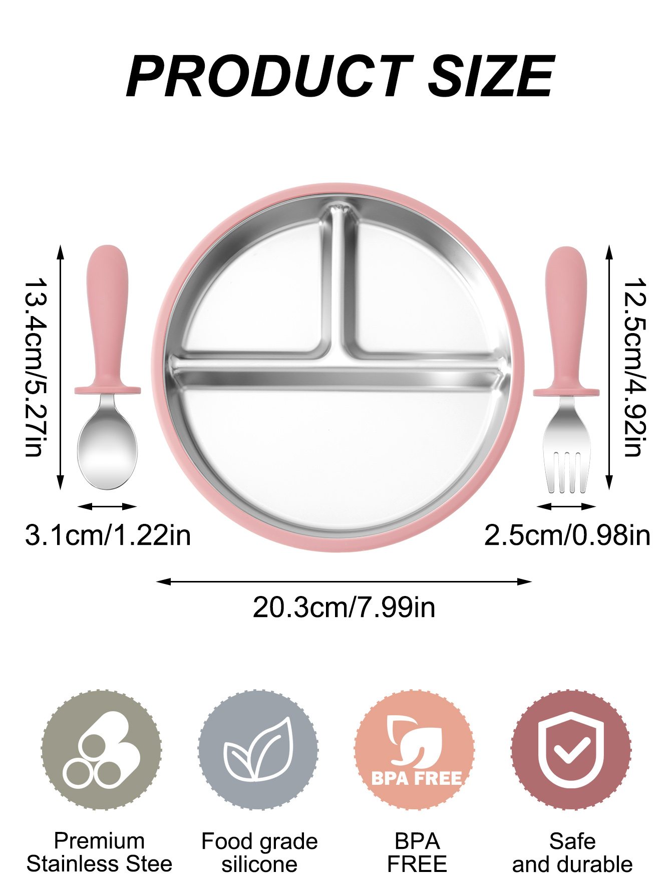 3PCS Edelstahl Gerichte Platte – Baby Food Menu Bewertung und Preis